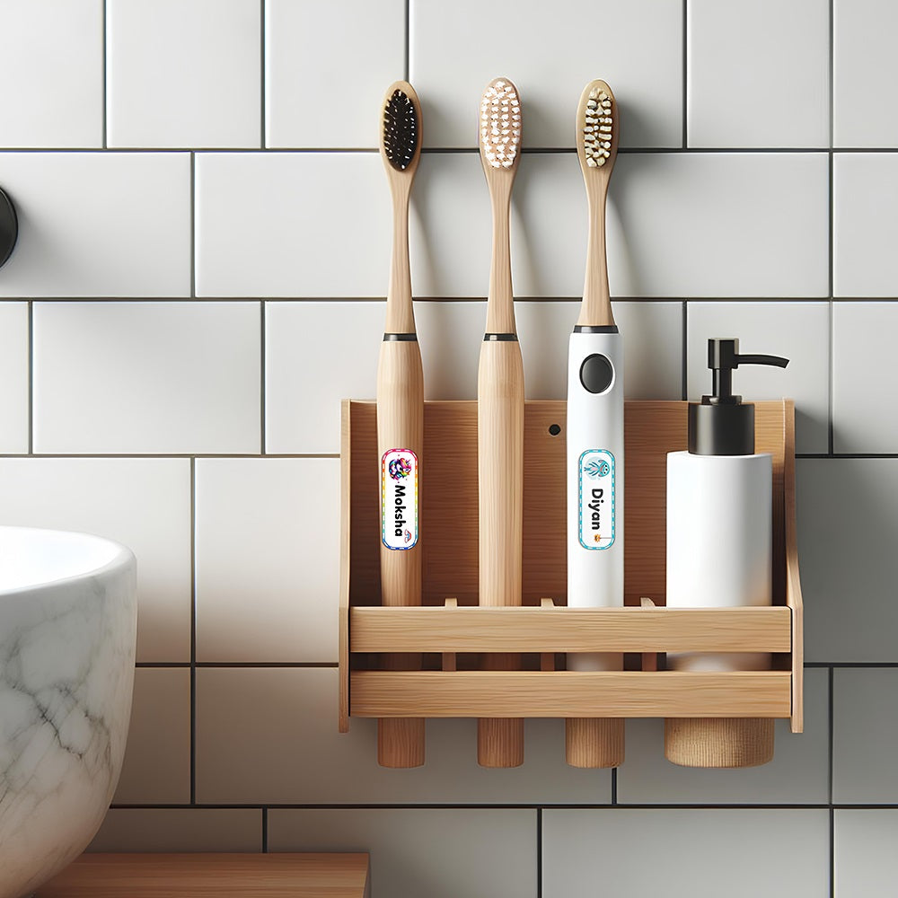 Personalized Name Stickers | 30 Waterproof Labels for Kids | 3 different sizes (S, M, L)