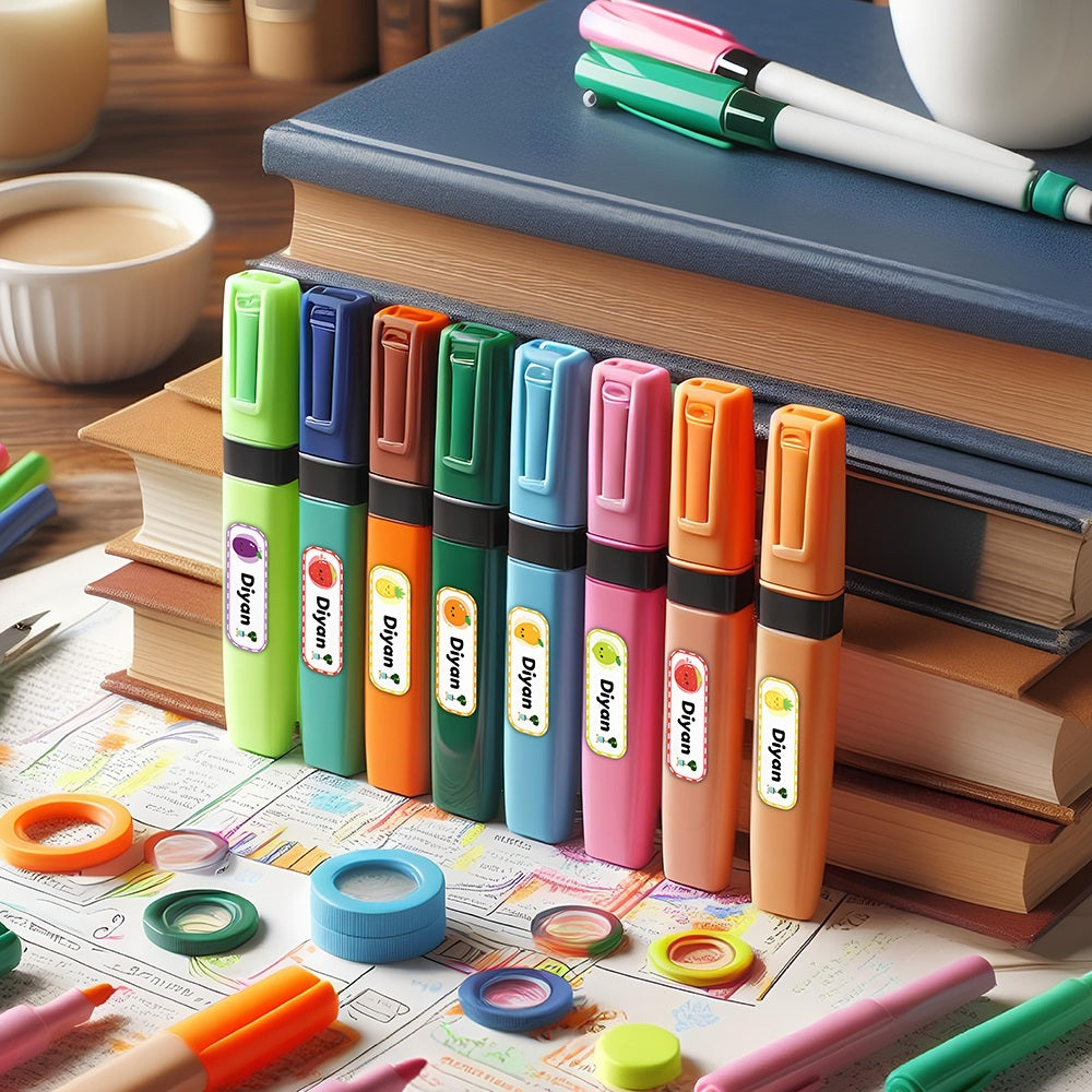 Personalize Name Stickers | 96 Waterproof Labels for Kids | 3 different sizes (S, M, L)