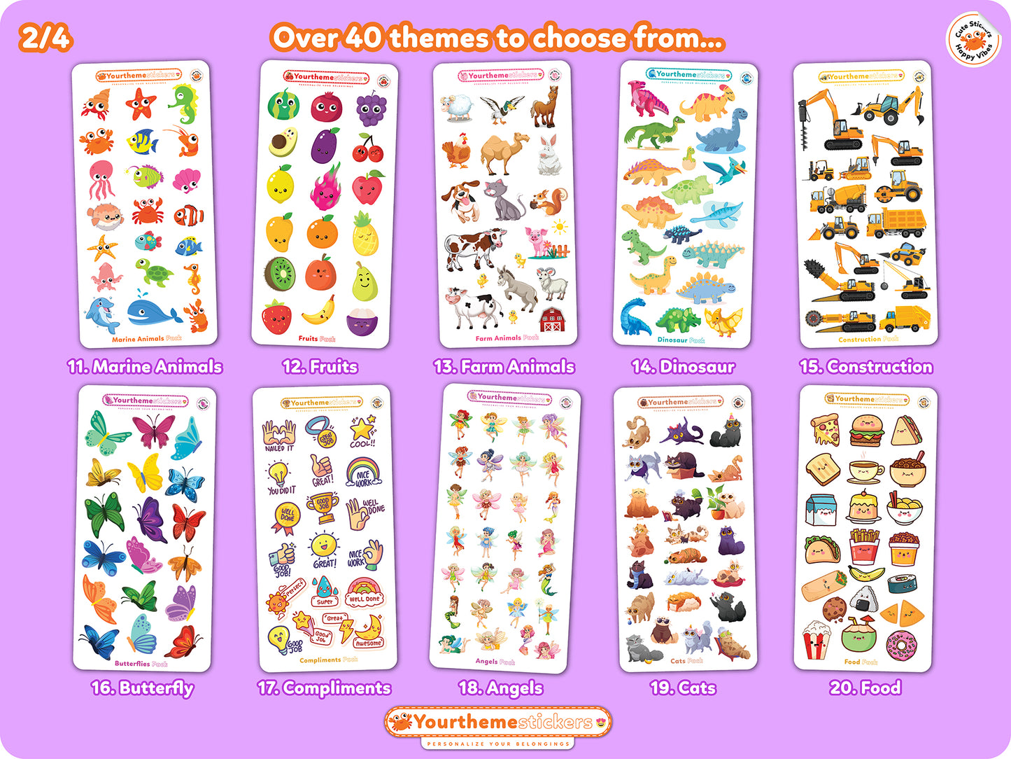 Kids Sticker Pack | Choose 38 Themes, 800+ Stickers