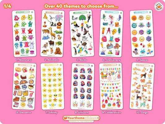 Kids Sticker Pack | Choose 38 Themes, 800+ Stickers
