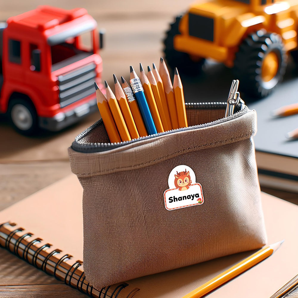 Personalize Name Stickers | 96 Waterproof Labels for Kids | 3 different sizes (S, M, L)