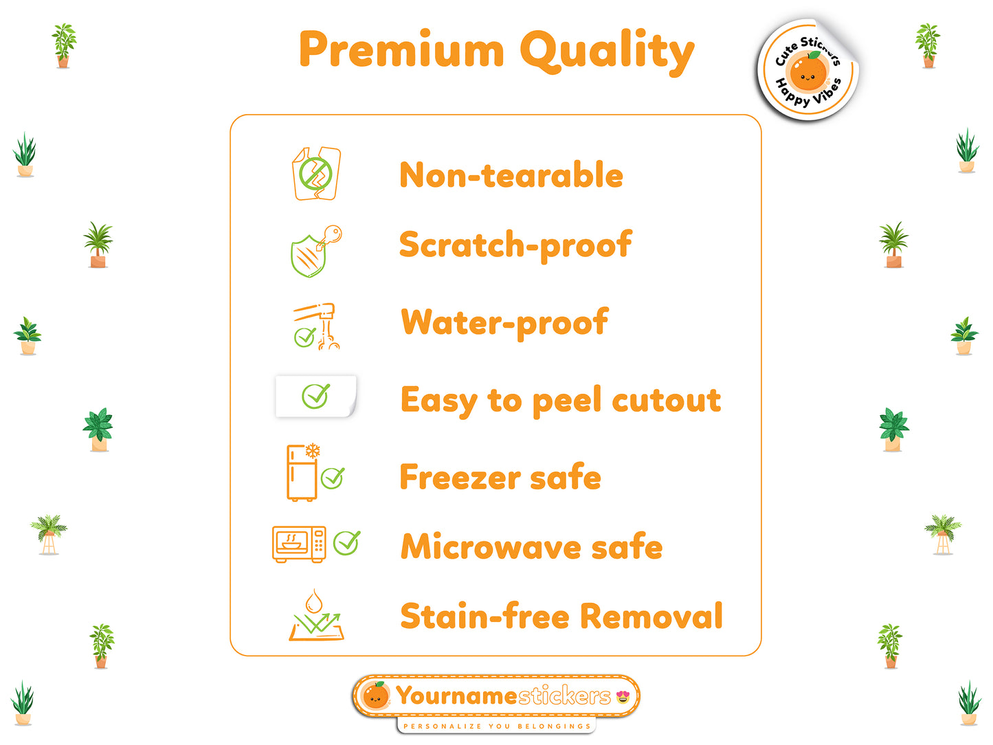 Personalized Name Stickers | 30 Waterproof Labels for Kids | 3 different sizes (S, M, L)