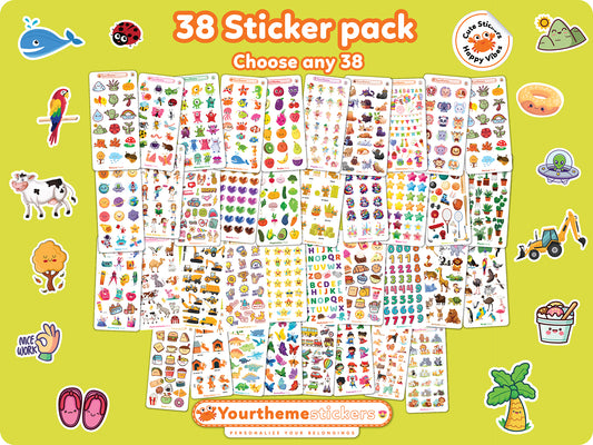 Kids Sticker Pack | Choose 38 Themes, 800+ Stickers